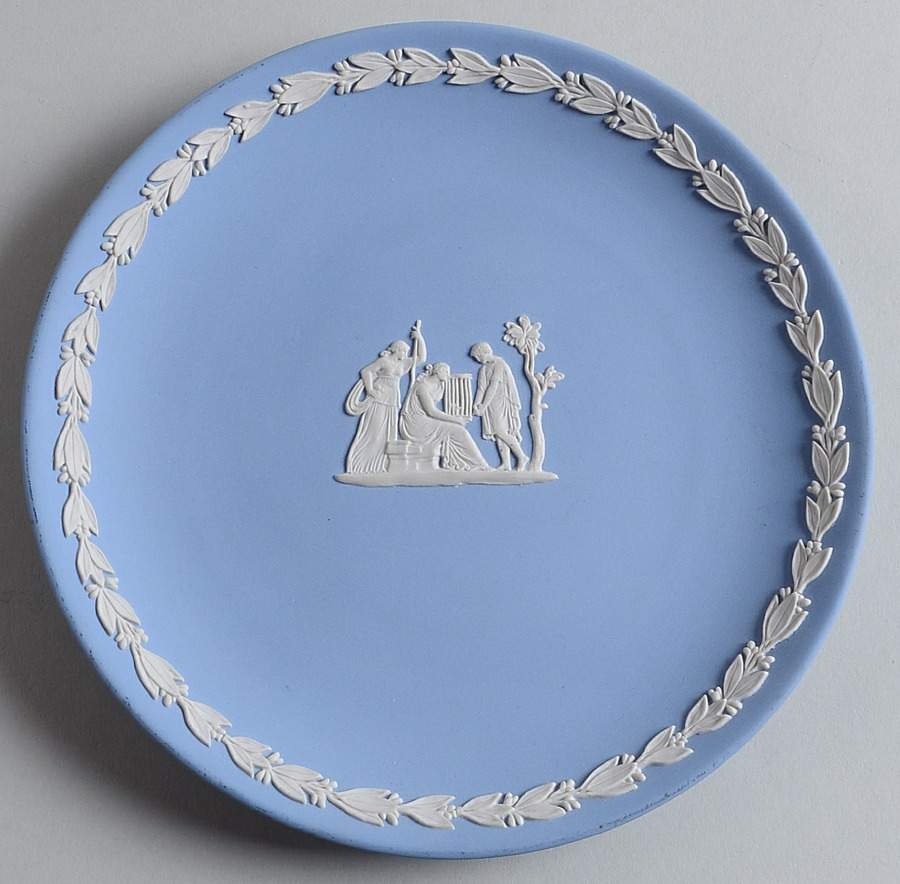 Cream Color on Lavender (Pale Blue) Jasperware Collector Plate by Wedgwood-1