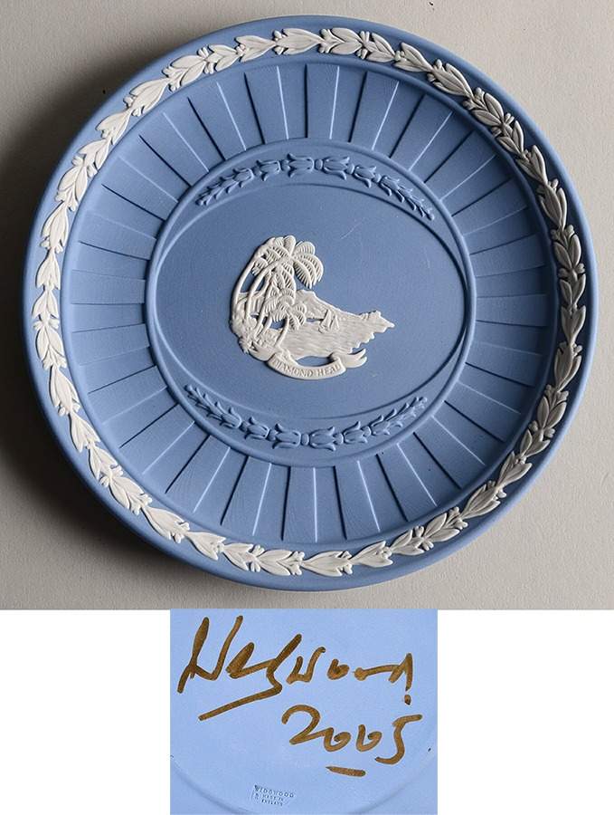 Cream Color on Lavender (Pale Blue) Jasperware Pallas Plate by Wedgwood-1