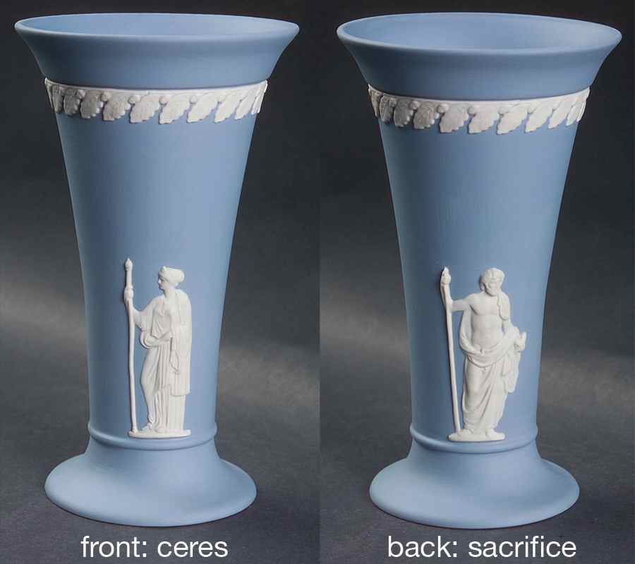 Cream Color on Lavender (Pale Blue) Jasperware 5" Vase by Wedgwood-1