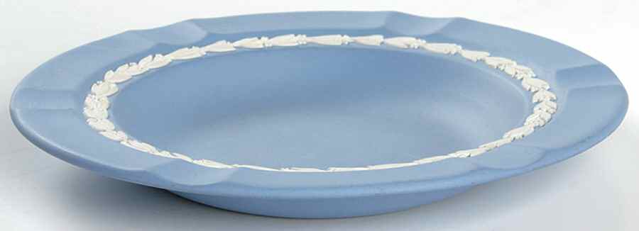 Cream Color on Lavender (Pale Blue) Jasperware Executive Ashtray by Wedgwood-1