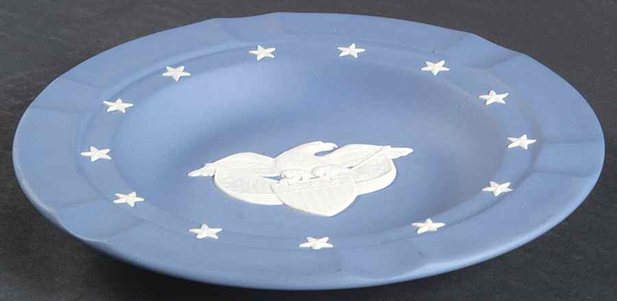 Cream Color on Lavender (Pale Blue) Jasperware Executive Ashtray by Wedgwood-1