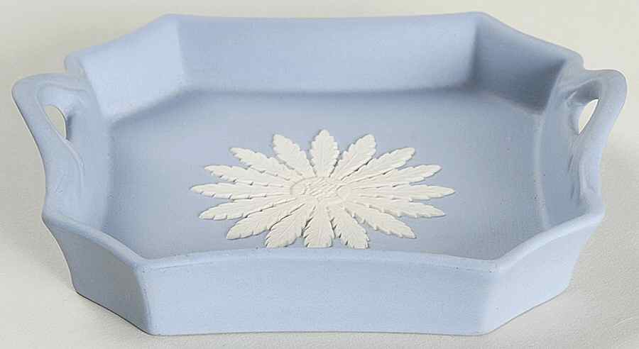 Cream Color on Lavender (Pale Blue) Jasperware Athens Tray by Wedgwood-1