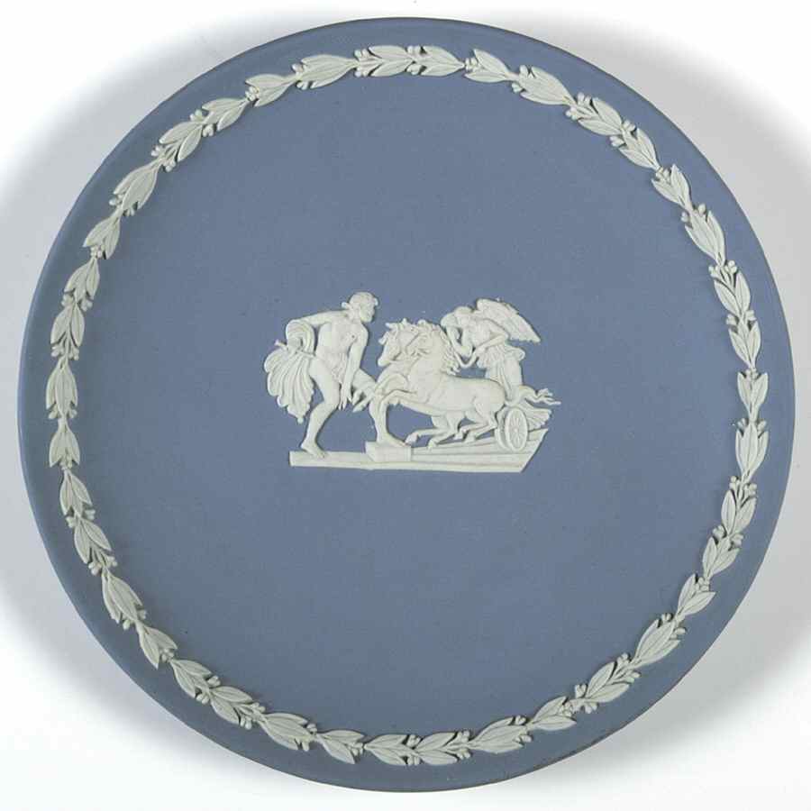 Cream Color on Lavender (Pale Blue) Jasperware Collector Plate by Wedgwood-1