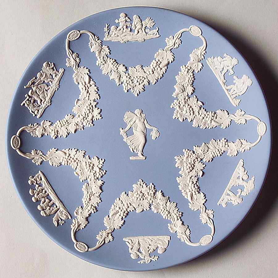 Cream Color on Lavender (Pale Blue) Jasperware Collector Plate by Wedgwood-1