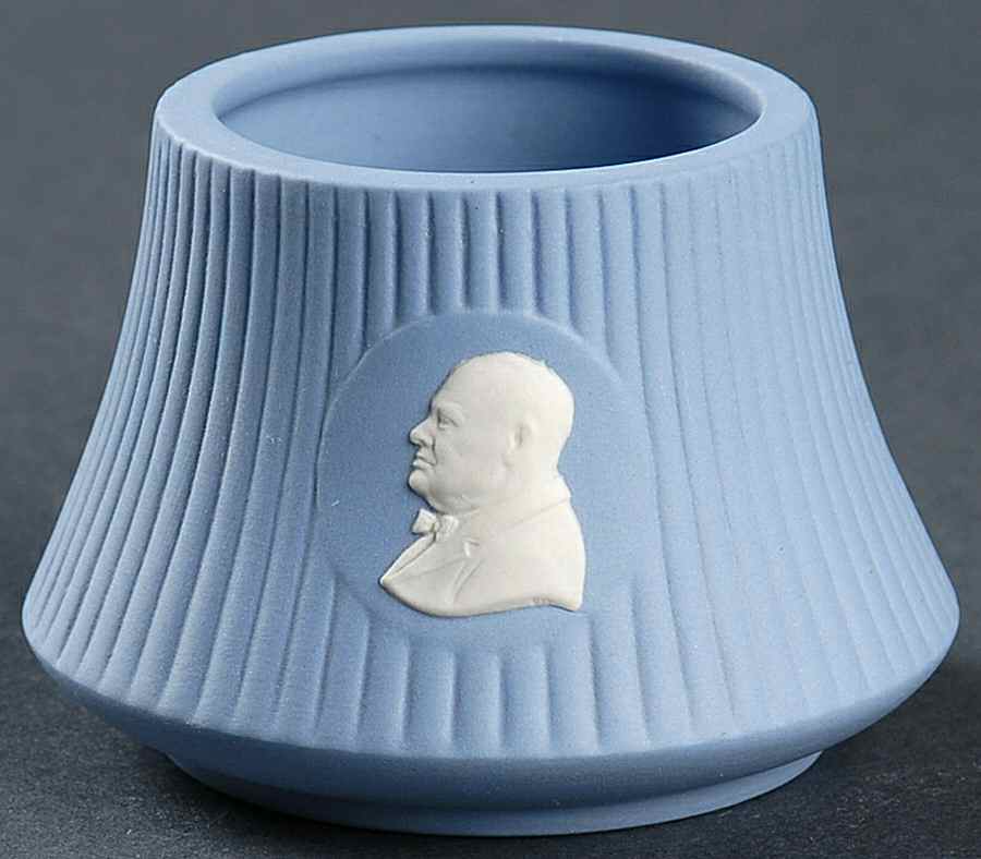 Cream Color on Lavender (Pale Blue) Jasperware Cigarette Lighter-No Element by Wedgwood-1