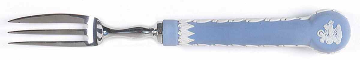 Cream Color on Lavender (Pale Blue) Jasperware Individual Pastry Fork by Wedgwood-1