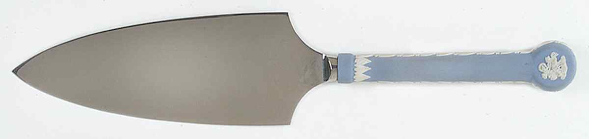 Cream Color on Lavender (Pale Blue) Jasperware Pie & Cake Server with Stainless Blade by Wedgwood-1