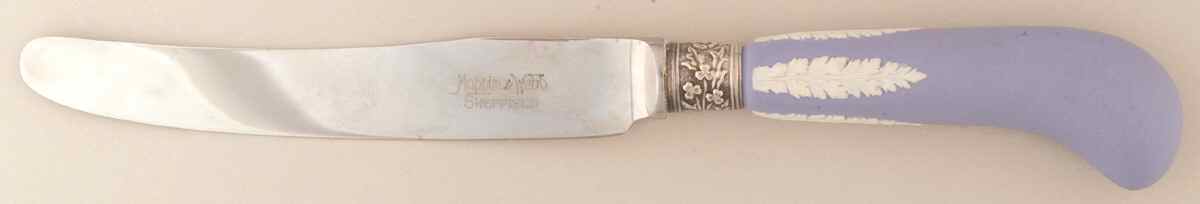 Cream Color on Lavender (Pale Blue) Jasperware Pastry Knife by Wedgwood-1