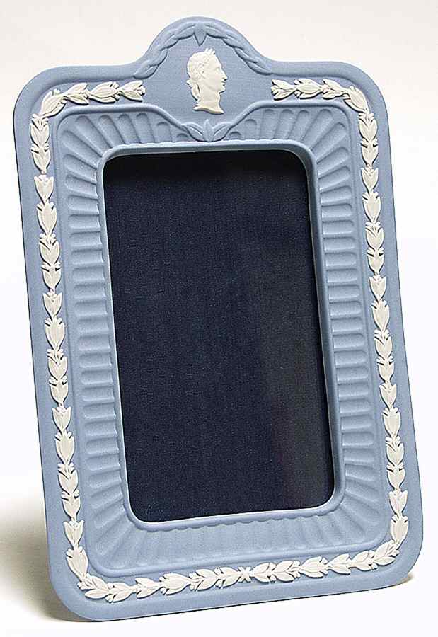 Cream Color on Lavender (Pale Blue) Jasperware 8" Picture Frame by Wedgwood-1