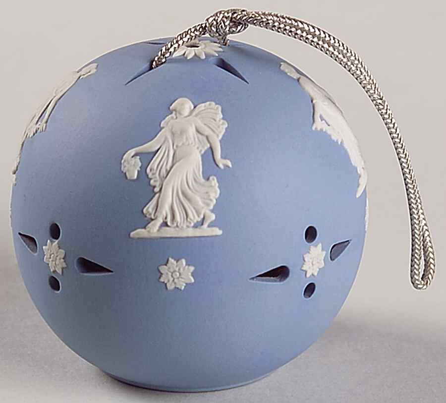 Cream Color on Lavender (Pale Blue) Jasperware Pommander by Wedgwood-1