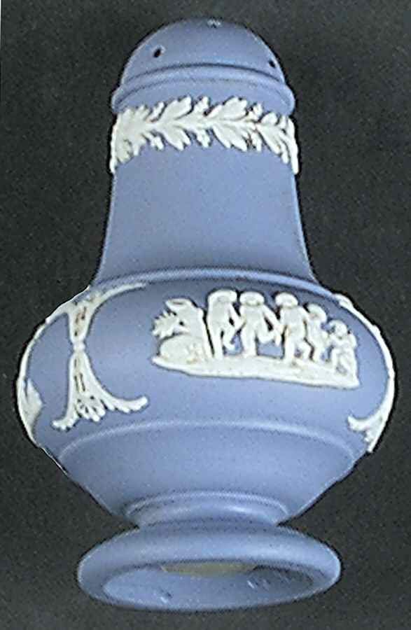Cream Color on Lavender (Pale Blue) Jasperware Salt Shaker by Wedgwood-1