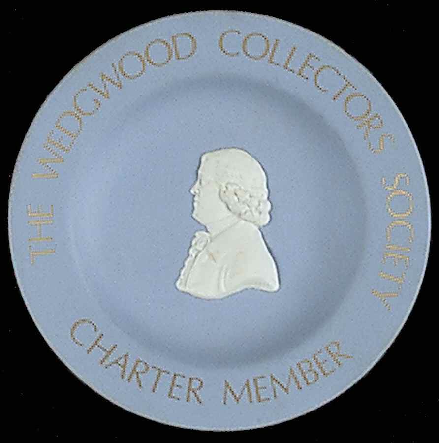 Cream Color on Lavender (Pale Blue) Jasperware 4" Round Tray by Wedgwood-1