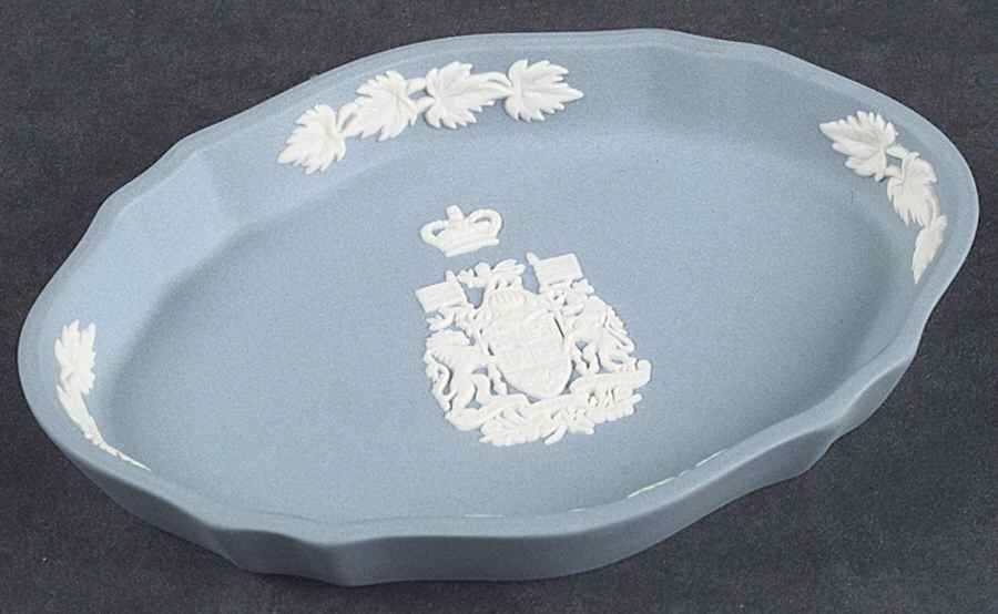 Cream Color on Lavender (Pale Blue) Jasperware Silver Tray by Wedgwood-1