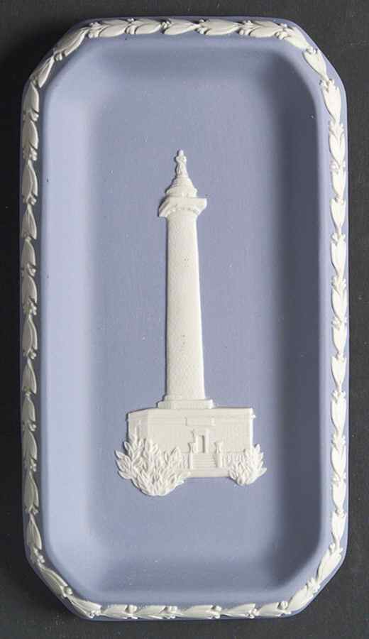 Cream Color on Lavender (Pale Blue) Jasperware 6" Oblong Tray by Wedgwood-1