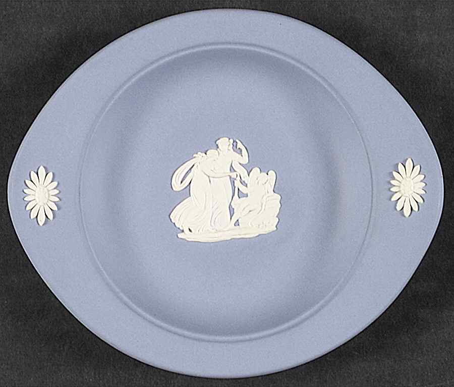 Cream Color on Lavender (Pale Blue) Jasperware Barlaston Tray by Wedgwood-1