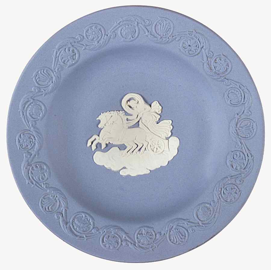 Cream Color on Lavender (Pale Blue) Jasperware Patrician Tray by Wedgwood-1