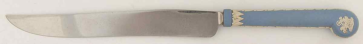 Cream Color on Lavender (Pale Blue) Jasperware Wedding Cake Knife with Stainless Blade by Wedgwood-1