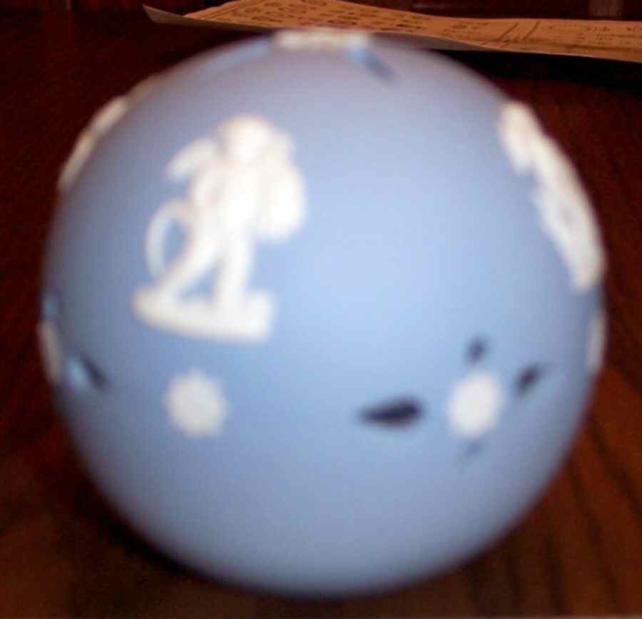 Cream Color on Lavender (Pale Blue) Jasperware Pommander by Wedgwood-1