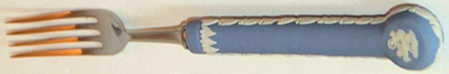 Cream Color on Lavender (Pale Blue) Jasperware Individual Salad Fork by Wedgwood-1
