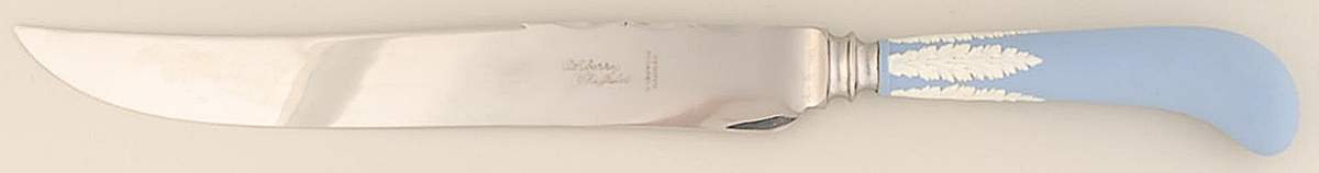 Cream Color on Lavender (Pale Blue) Jasperware Knife-Carving/Stainless Blade by Wedgwood-1