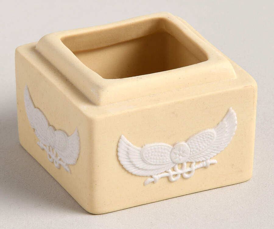 Cream Color on Primrose Jasperware Miniature Square Box, No Lid by Wedgwood-1