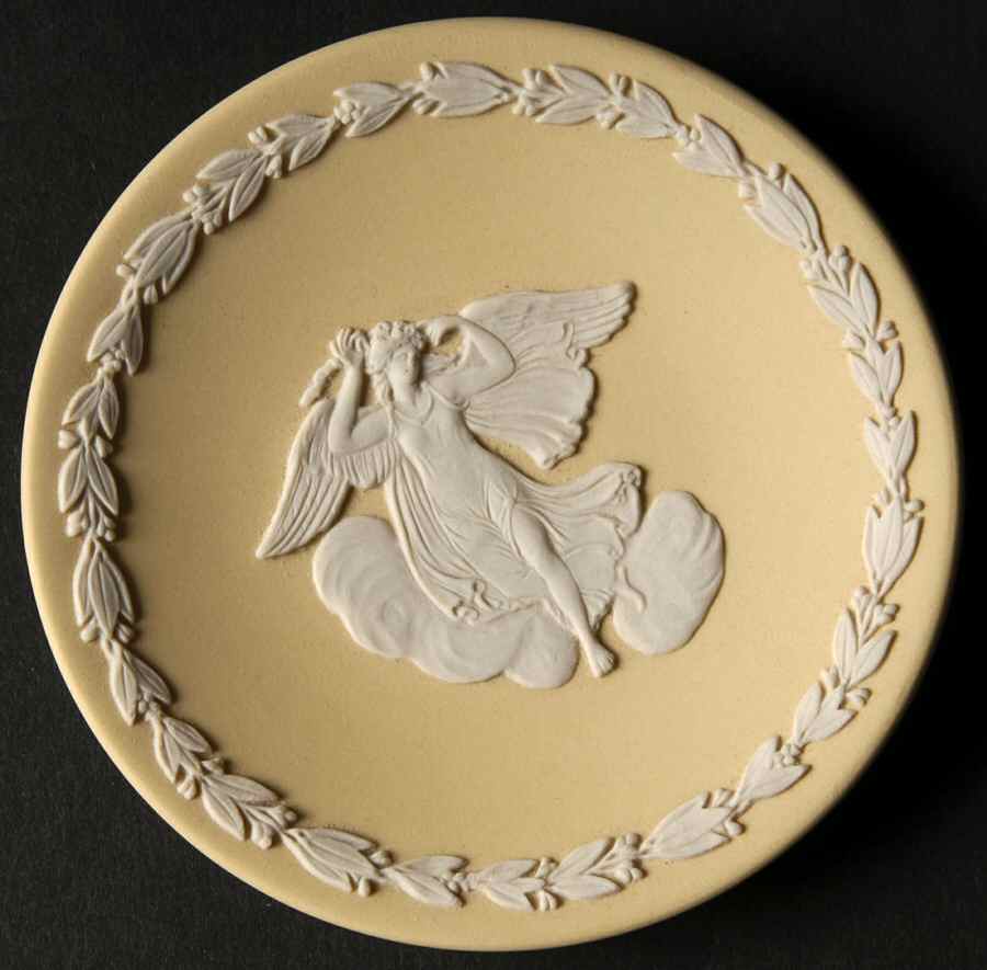 Cream Color on Primrose Jasperware Butter Pat by Wedgwood-1