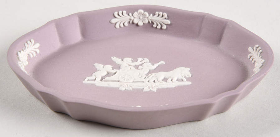 Cream Color on Lilac Jasperware Silver Tray by Wedgwood-1