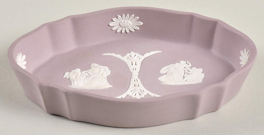 Cream Color on Lilac Jasperware Silver Tray by Wedgwood-1