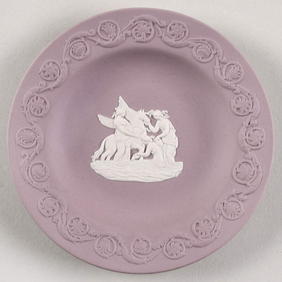Cream Color on Lilac Jasperware Patrician Tray by Wedgwood-1
