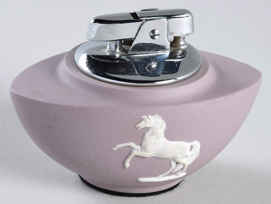 Cream Color on Lilac Jasperware Cigarette Lighter by Wedgwood-1