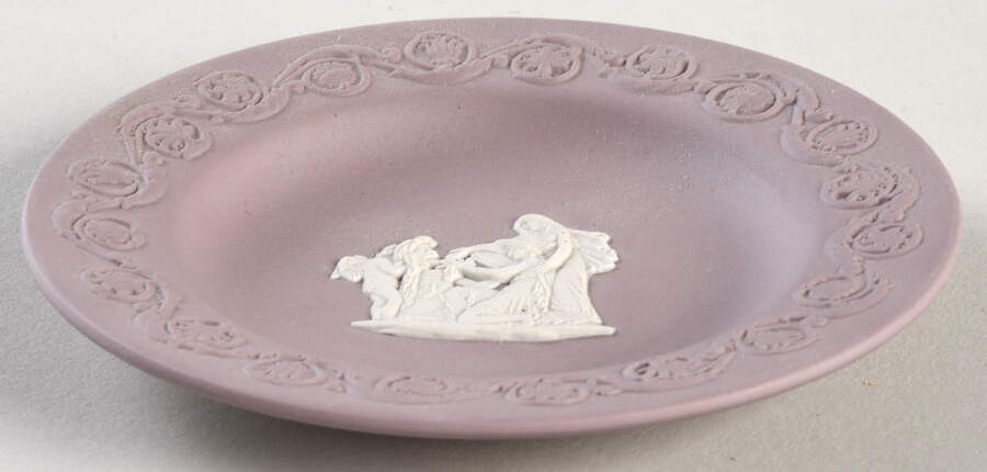 Cream Color on Lilac Jasperware Patrician Tray by Wedgwood-1