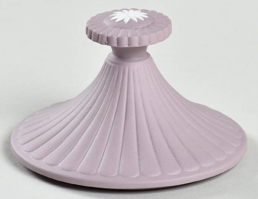 Cream Color on Lilac Jasperware Lid for Powder Box by Wedgwood-1