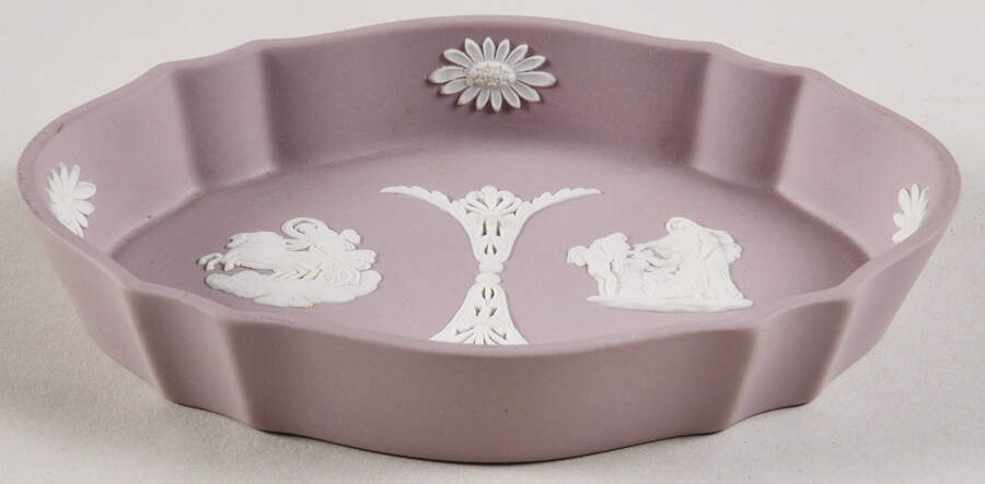 Cream Color on Lilac Jasperware Silver Tray by Wedgwood-1