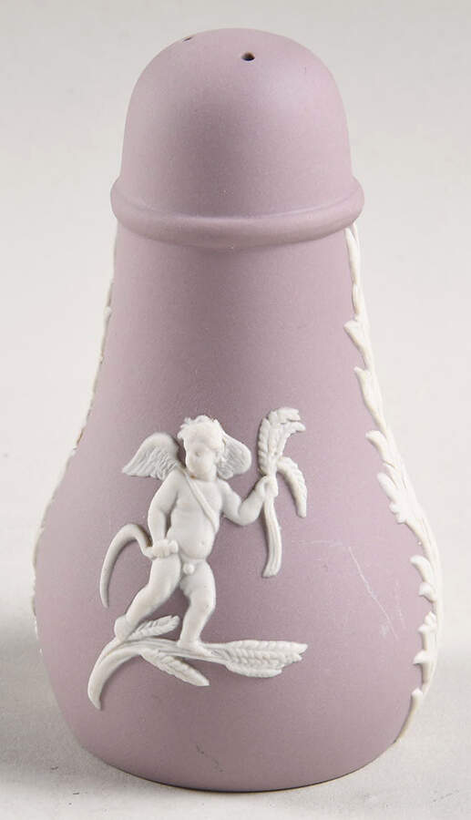Cream Color on Lilac Jasperware Salt Shaker by Wedgwood-1
