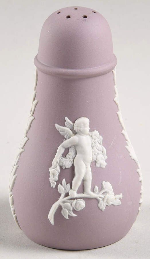 Cream Color on Lilac Jasperware Pepper Shaker by Wedgwood-1
