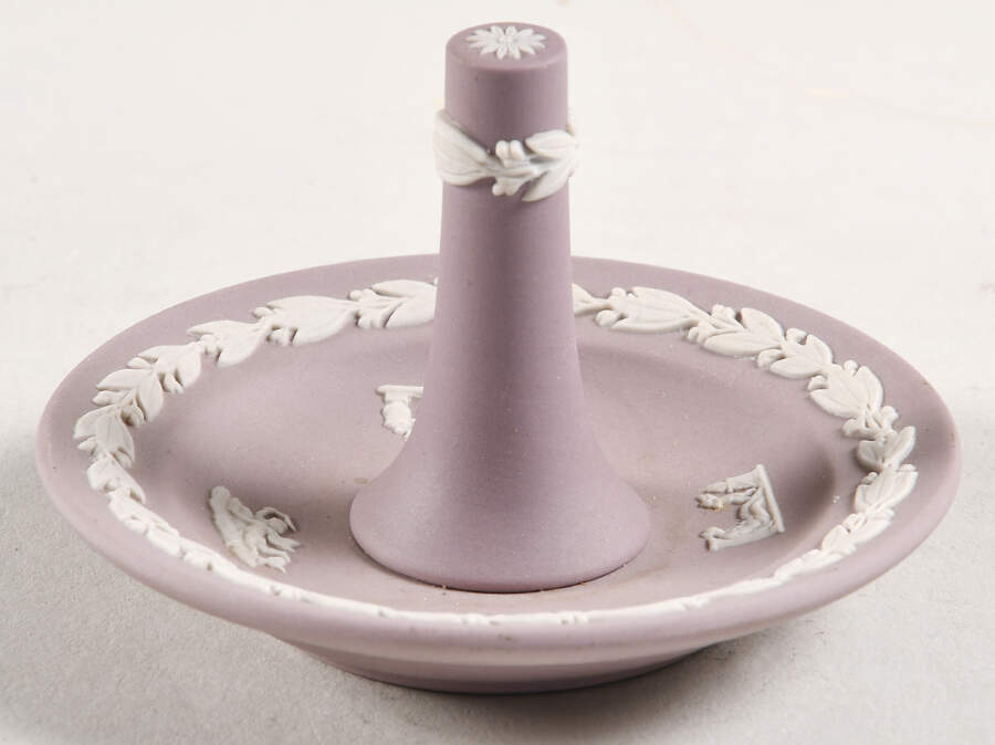 Cream Color on Lilac Jasperware Ring Holder by Wedgwood-1