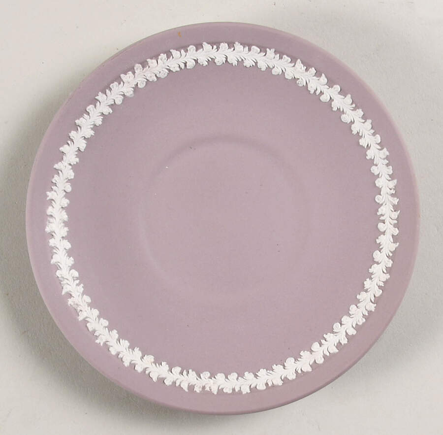 Cream Color on Lilac Jasperware Saucer for Brewster Cup by Wedgwood-1