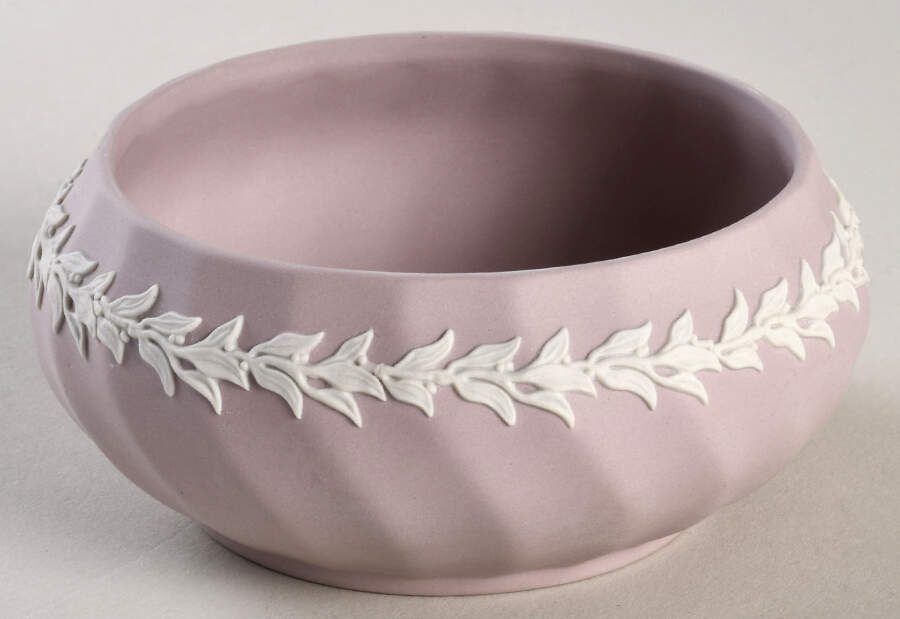 Cream Color on Lilac Jasperware Potpourri Box, No Lid by Wedgwood-1