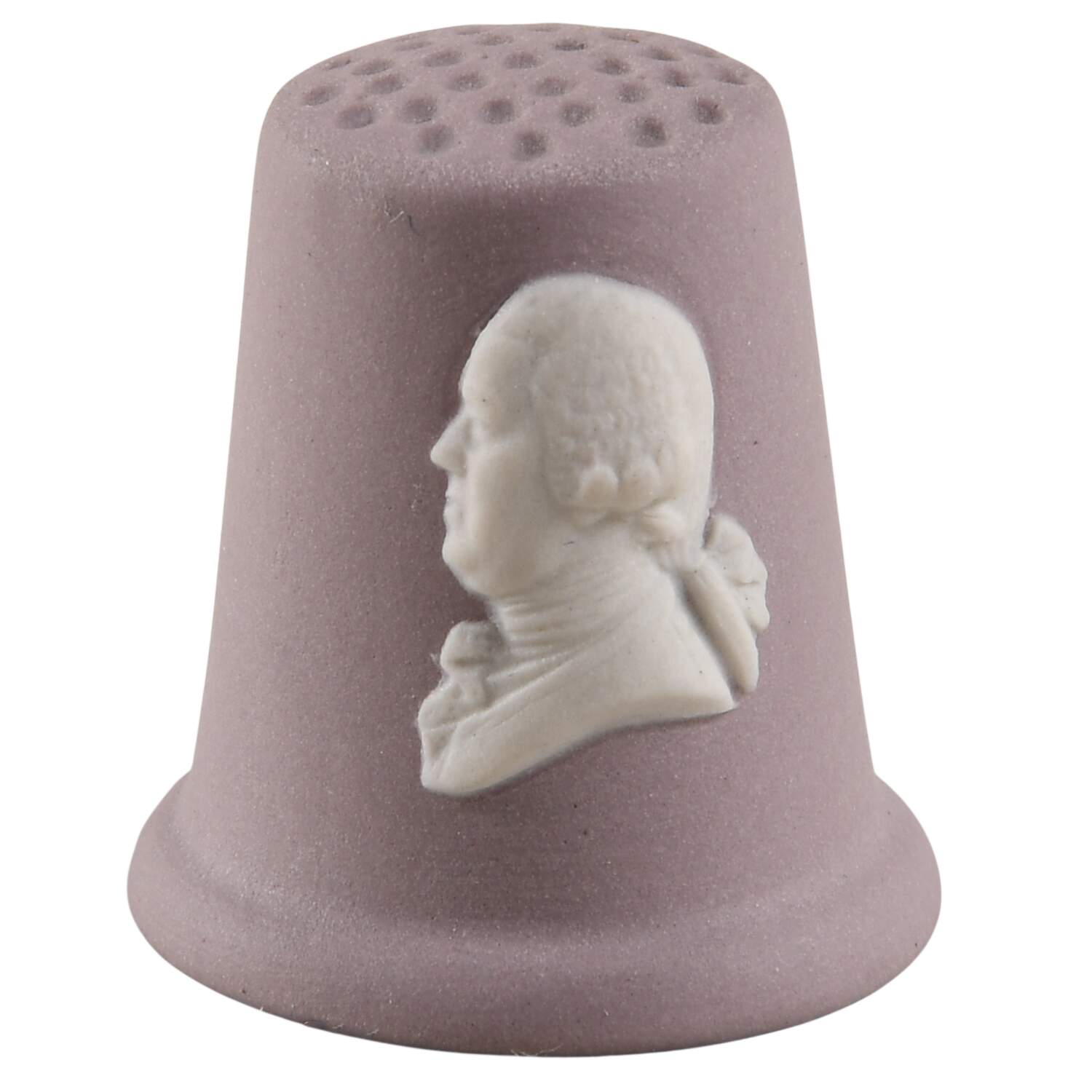 Cream Color on Lilac Jasperware Thimble by Wedgwood-1