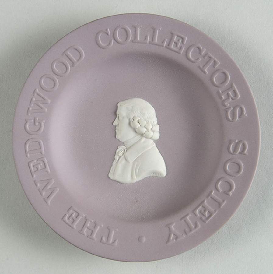 Cream Color on Lilac Jasperware Round Personality Tray by Wedgwood-1