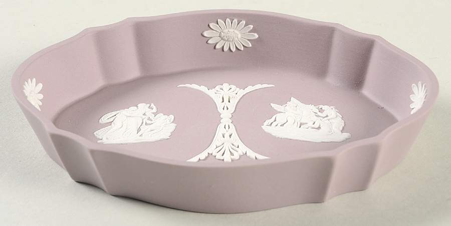 Cream Color on Lilac Jasperware Silver Tray by Wedgwood-1