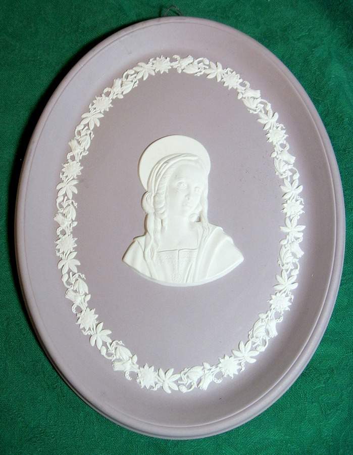 Cream Color on Lilac Jasperware Plaque by Wedgwood-1