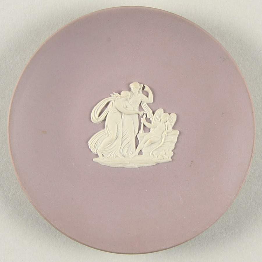 Cream Color on Lilac Jasperware Coaster by Wedgwood-1