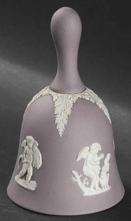 Cream Color on Lilac Jasperware Bell by Wedgwood-1