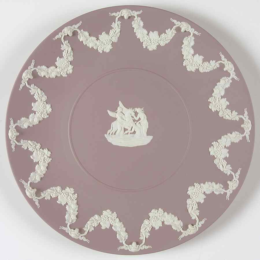Cream Color on Lilac Jasperware Cake Plate by Wedgwood-1