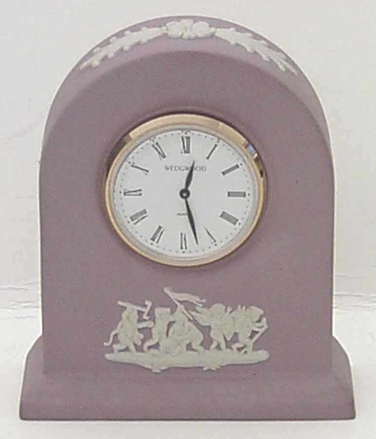 Cream Color on Lilac Jasperware Small Clock Dome by Wedgwood-1