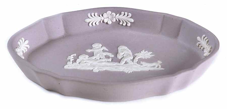 Cream Color on Lilac Jasperware Silver Tray by Wedgwood-1