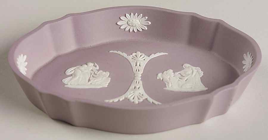 Cream Color on Lilac Jasperware Silver Tray by Wedgwood-1