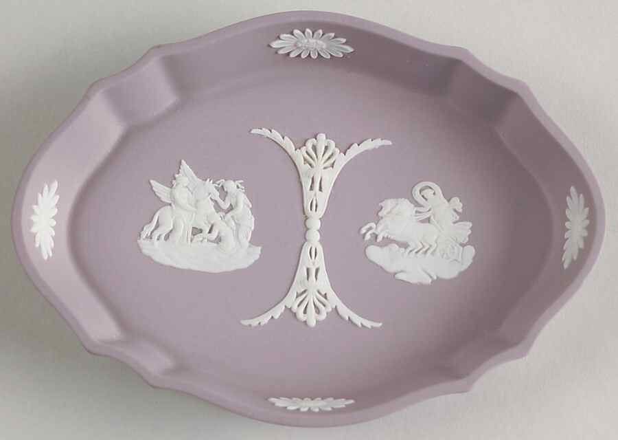 Cream Color on Lilac Jasperware Silver Tray by Wedgwood-1