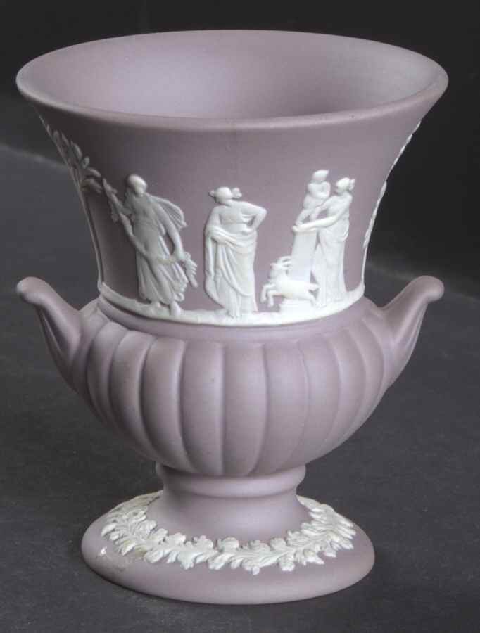 Cream Color on Lilac Jasperware Mini Bud Vase by Wedgwood-1